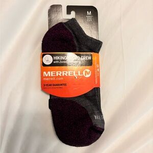 Merrell Women's Pro Crew Socks - Dark Gray and Deep Purple